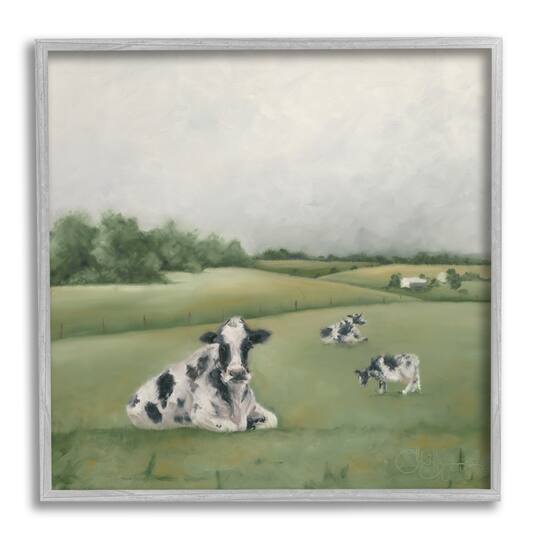 Stupell Industries Dairy Cows Grazing in Rolling Green Field Farms Framed Wall Art | 17" x 17" | Michaels®